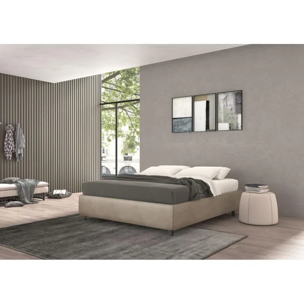 Autrement Lit Talamo Italia Avec Conteneur Double Vivaldi Beige, Tissu Effet Vin… excellente qualité 5