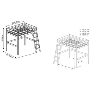 BUT Mezzanine 140×190 Cm BLOOM Blanc qualité d’originales 15