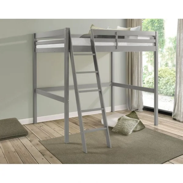BUT Mezzanine 140×190 Cm BLOOM Gris boutique en ligne 3