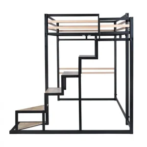 soldes pas cher BUT Mezzanine 140×200 Cm MARLEY En Acier Noir 11