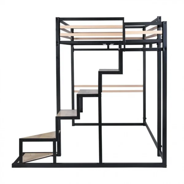 soldes pas cher BUT Mezzanine 140×200 Cm MARLEY En Acier Noir 4