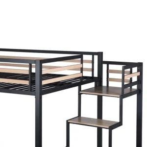 soldes pas cher BUT Mezzanine 140×200 Cm MARLEY En Acier Noir 13