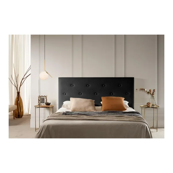 MOONIA-TÊTE DE LIT TAPISSÉE VICTORIA SIMILI CUIR 100 X 115 X 12 Cm boutiqued pas cher 3