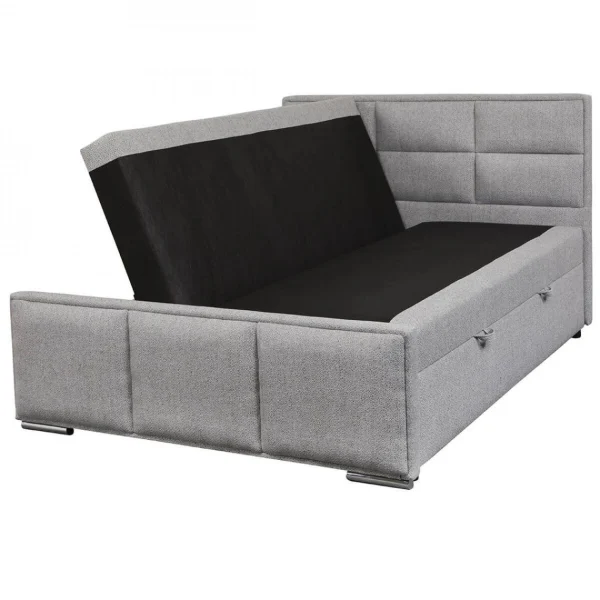 magasin en ligne Altobuy MYLIS – Lit-Coffre Boxspring 160x200cm Eco Tissu Gris 5