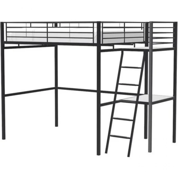 CSTORE OXFORD – Lit Mezzanine Avec Bureau En Métal époxy Noir Sommier Inc… commentaire favorable 1