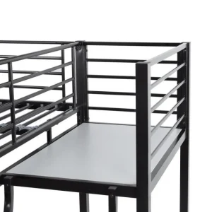 CSTORE OXFORD – Lit Mezzanine Avec Bureau En Métal époxy Noir Sommier Inc… commentaire favorable 15