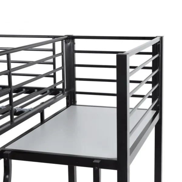CSTORE OXFORD – Lit Mezzanine Avec Bureau En Métal époxy Noir Sommier Inc… commentaire favorable 6