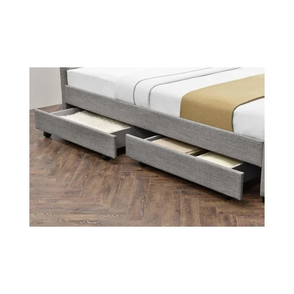 en ligne officielle Fournier Decoration IVAR LIT LIN GRIS 160X200 CM 4 TIROIRS 3
