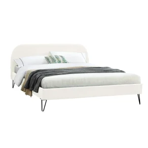 remise en ligne CONCEPT USINE PHOENIX – Lit Velours Beige 160×200 Cm 13