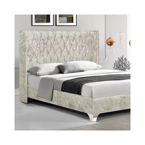 REMISE allant Meubler Design Lit Capitonné Grand Tête De Lit Focuse – Beige – 140×190 3