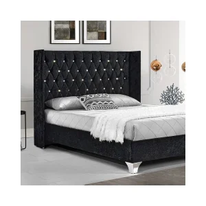 Satisfait ou Remboursé Meubler Design Lit Capitonné Grand Tête De Lit Focuse – Noir – 180×200 8