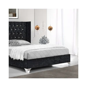 Satisfait ou Remboursé Meubler Design Lit Capitonné Grand Tête De Lit Focuse – Noir – 180×200 10