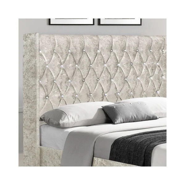 REMISE allant Meubler Design Lit Capitonné Grand Tête De Lit Focuse – Beige – 140×190 5