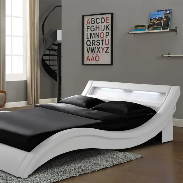 CONCEPT USINE Lit Design Paddington 160x200cm – Cadre De Lit LED En Simili Cuir magasin en ligne 3