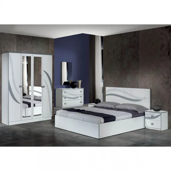 pas cher Altobuy SAVERIA BLANCHE – Lit 160x200cm Avec Tête De Lit 3