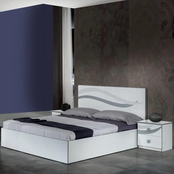 pas cher Altobuy SAVERIA BLANCHE – Lit 160x200cm Avec Tête De Lit 5