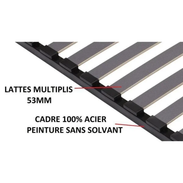 SEDAC Sommier 160×200 – 18 Lattes 53mm – Anthracite acheter en ligne 3
