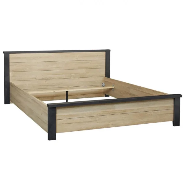 offre spéciale Altobuy SIWA – Lit 180x200cm Effet Bois Et Beton Ciré 1