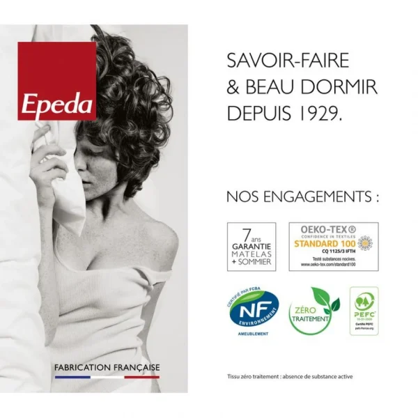 Sommier 140×190 Cm EPEDA MEDIUM EGERIE 2 prix abordable 6