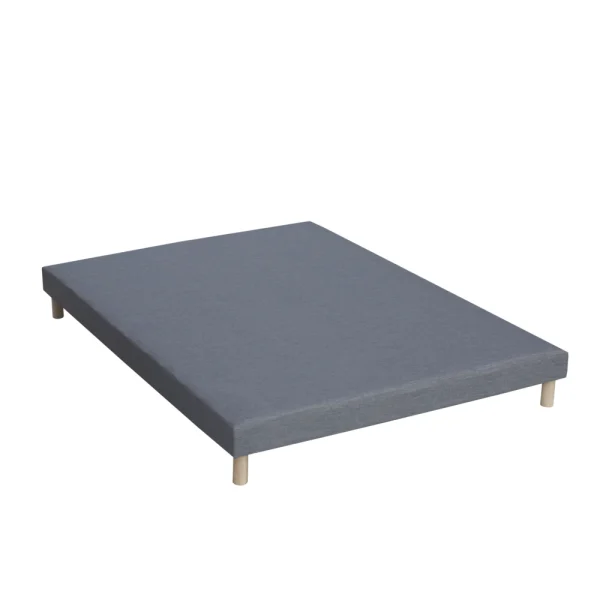 excellents soldes Lovea Sommier 12 Lattes Déco Bleu Denim + Pieds 140x190cm 3