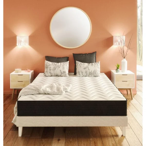 prix de gros Sommier Blanc 160×200 Cm DREAMEA SOMMIER FERME 2 3