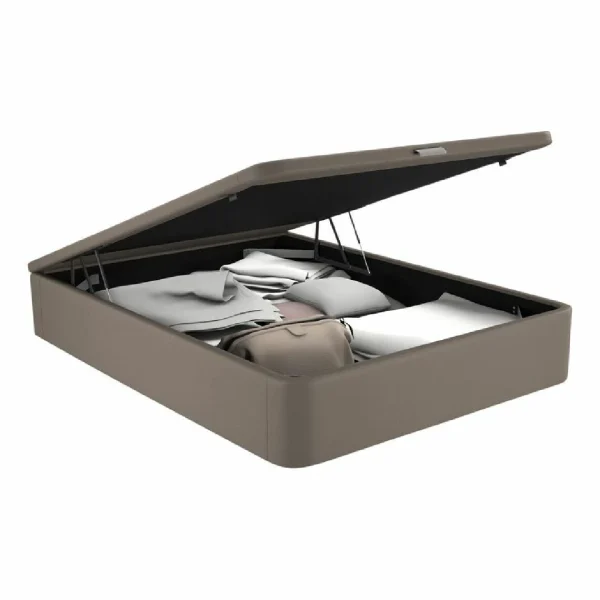 a Prix Discount Sommier Coffre 140×190 Cm DREAMEA EDITION SONNY PU Taupe 6