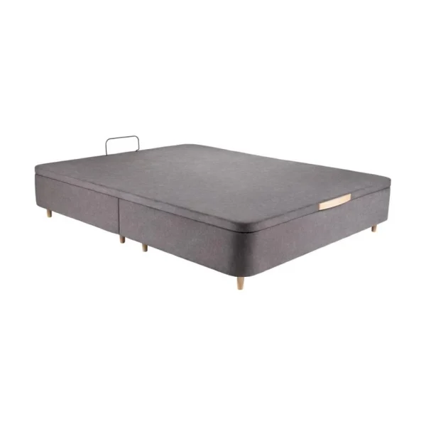 BUT Sommier Coffre 140×190 Cm HORIZON Gris qualité supérieure 1