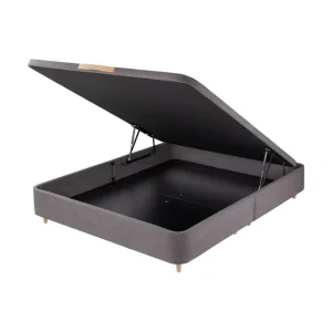 BUT Sommier Coffre 140×190 Cm HORIZON Gris qualité supérieure 12