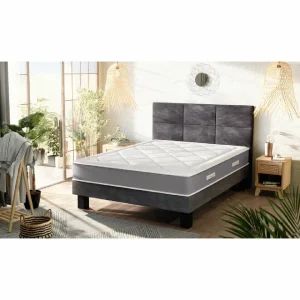 Sommier Gris Nuage 140×190 Cm EPEDA BIEN-ETRE Microfibre soldes en ligne 12