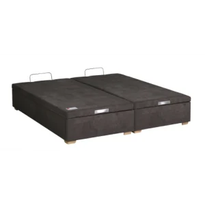magasin en ligne france Sommier Lit Coffre Epeda HERCULE Velours Gris Béton 160×200 8