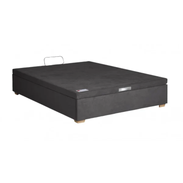 Sommier Lit Coffre Epeda HERCULE Velours Gris Béton 90×200 destockage 1