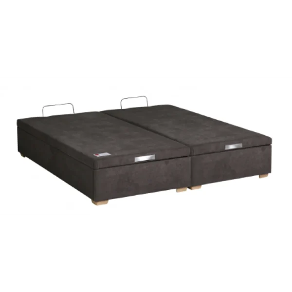 Sommier Lit Coffre Epeda HERCULE Velours Gris Béton 90×200 destockage 3
