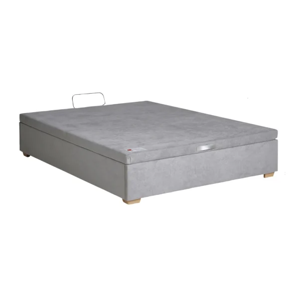 site pas cher Sommier Lit Coffre Epeda HERCULE Velours Gris Souris 140×190 5