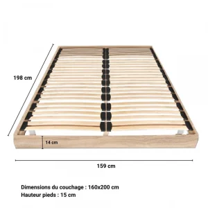 Le Quai Des Affaires Sommier Sur Pied SOMKIT 160×200 / Chêne Blanchi en ligne 10