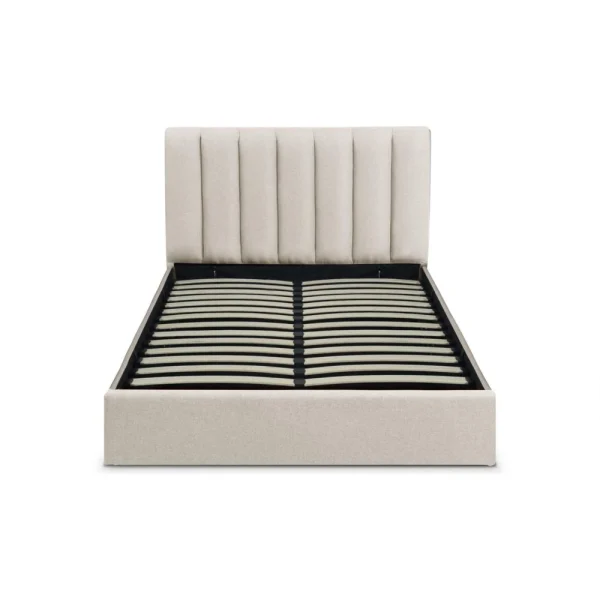 Satisfait ou Remboursé MENZZO Lit Coffre Songe + Sommier Tissu Beige 140cm 1