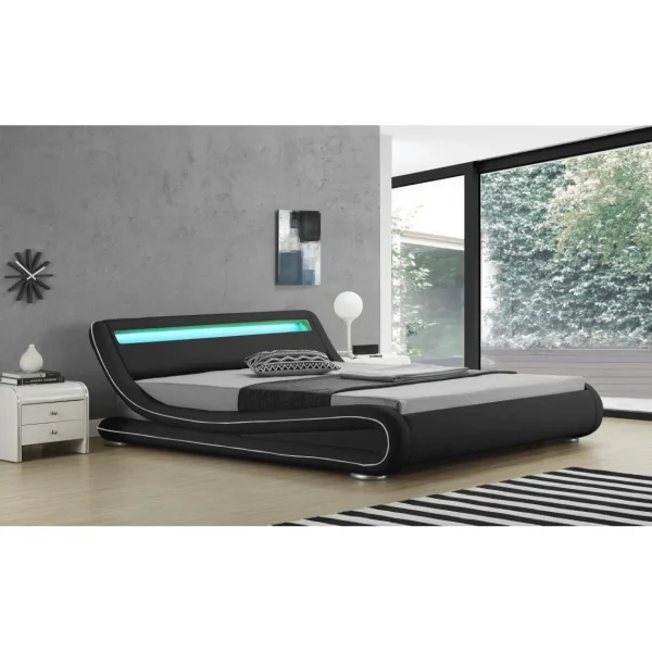 Fournier Decoration Soon Noir Liseré Blanc LED 140×190 Cm soldes en ligne 3