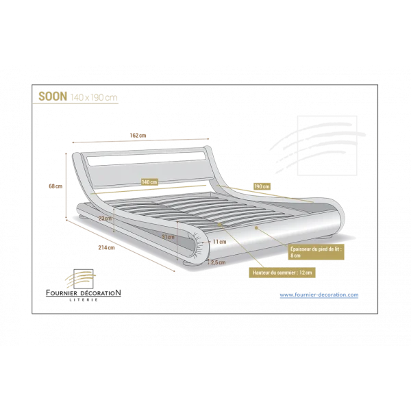 Fournier Decoration Soon Noir Liseré Blanc LED 140×190 Cm soldes en ligne 5