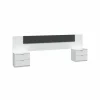 BUT Tete De Lit + 2 Chevets AYALA Blanc Et Gris Anthracite soldes luxe 19
