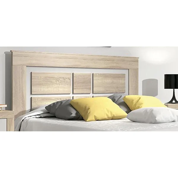 mode tendance Pegane Tête De Lit Avec Pieds Coloris Chêne Cambrian, Blanc – Longueur 160… 1