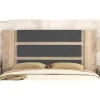 marque pas cher Pegane Tête De Lit Avec Pieds Coloris Chêne Cambrian/graphite – Longueur 16… 19