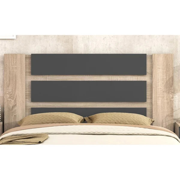 marque pas cher Pegane Tête De Lit Avec Pieds Coloris Chêne Cambrian/graphite – Longueur 16… 1