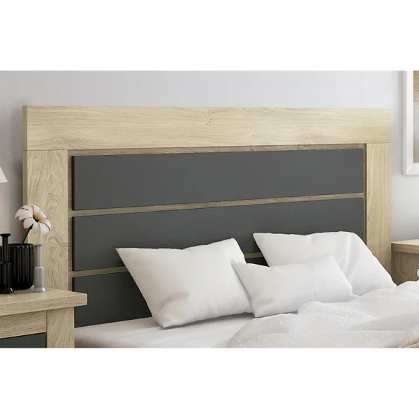 Pegane Tête De Lit Avec Pieds Coloris Coloris Chêne, Graphite – Longueur 15… le grand escompte 1