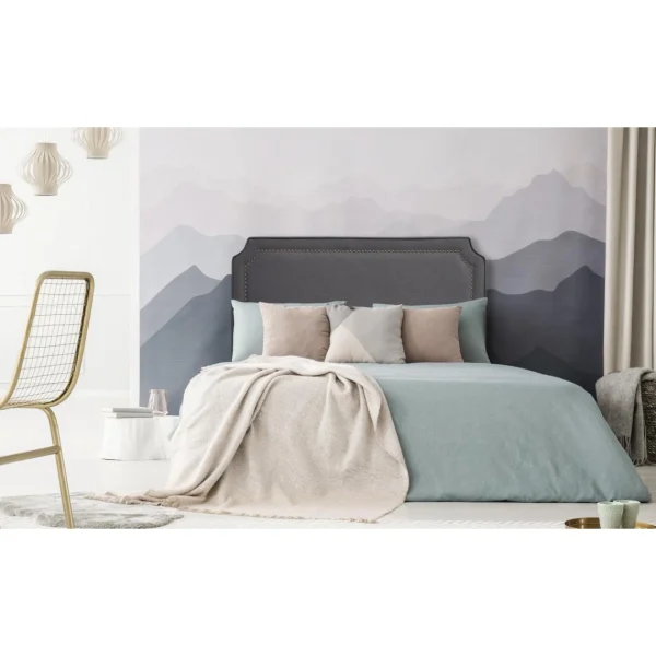 MENZZO Tête De Lit Avec Port USB Milana 160cm Tissu Gris à prix imbattables 3