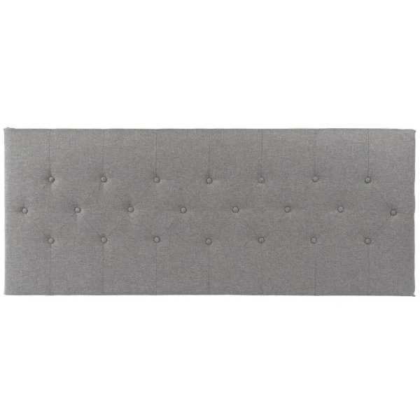 aux meilleurs prix Pegane Tête De Lit Capitonné En Polyester / Bois D’hévéa Coloris Gris – L… 1