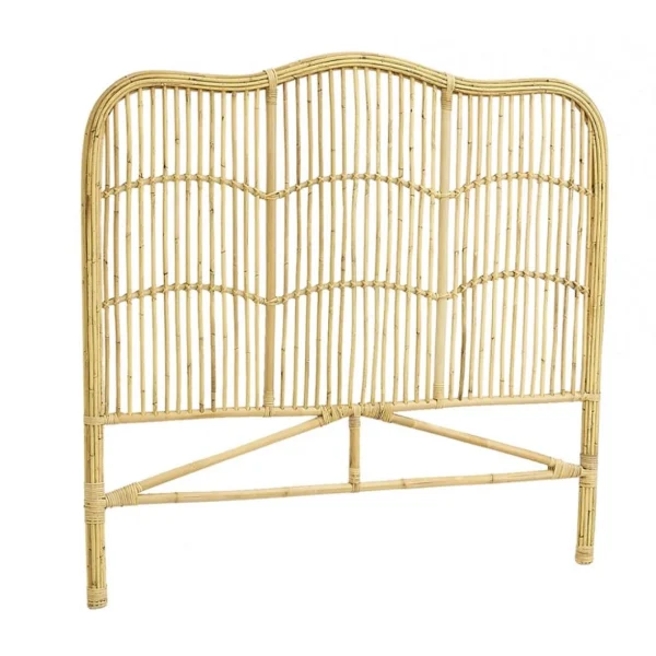 en solde Aubry Gaspard Tête De Lit En Rotin Naturel Sommier 160 Cm. 1