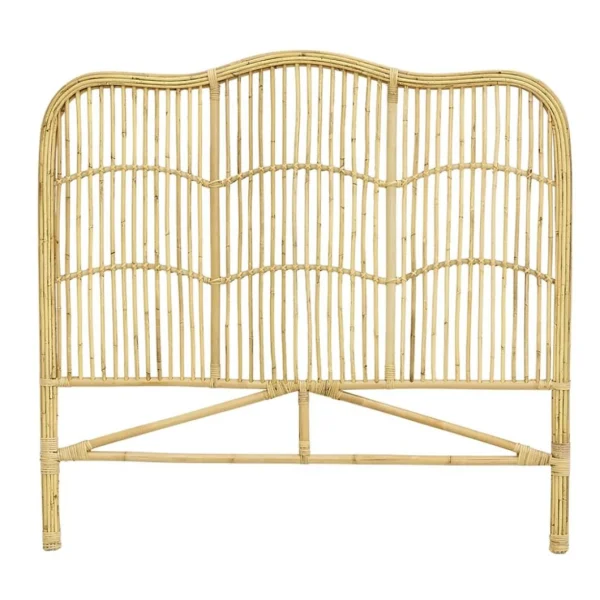 en solde Aubry Gaspard Tête De Lit En Rotin Naturel Sommier 160 Cm. 4