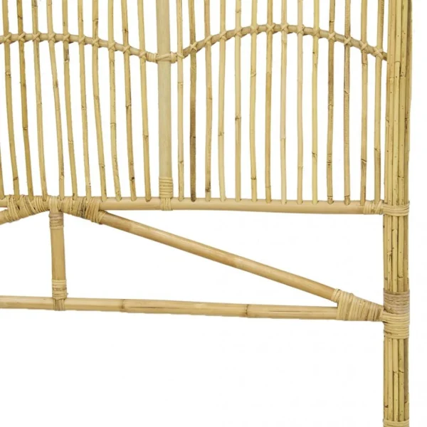 en solde Aubry Gaspard Tête De Lit En Rotin Naturel Sommier 160 Cm. 5