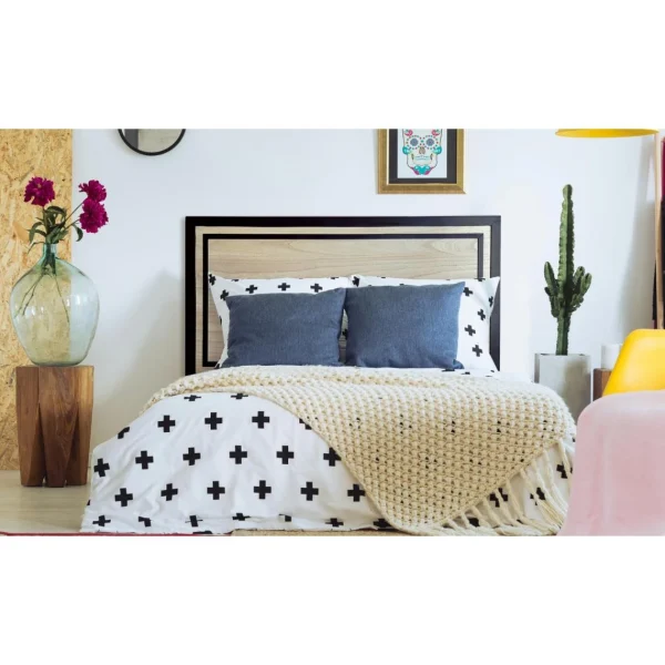 grossiste en ligne MENZZO Tête De Lit Framet 160cm Chêne Et Noir 6