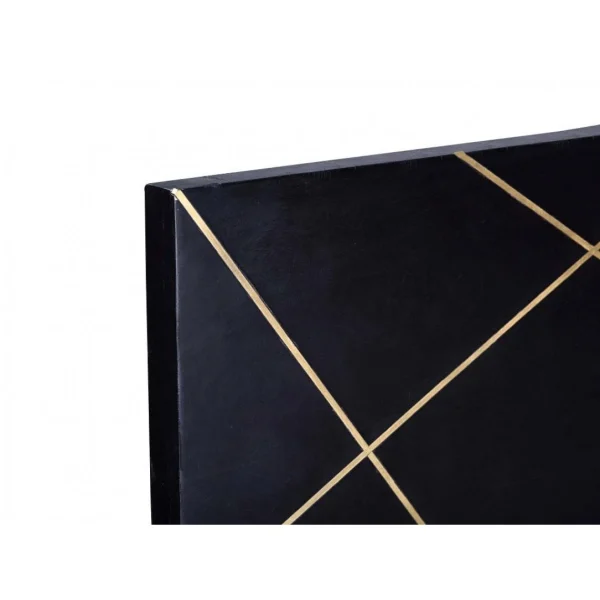 économies garanties Vente-unique Tête De Lit Art Déco MANGAIA – 170 Cm – Bois De Manguier – Noir Et D… 6