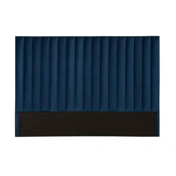 boutiqued en ligne Vente-unique Tête De Lit Coutures Verticales SARAH – 170 Cm – Velours – Bleu Nuit 5
